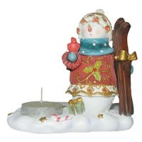 Новогодний декоративный подсвечник "Снеговик" 15067 артикул 2053e.