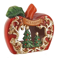 Новогодний керамический подсвечник "Яблоко" 17502 артикул 2069e.
