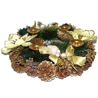 Новогоднее украшение "Подсвечник", 29 см х 29 см артикул 2094e.