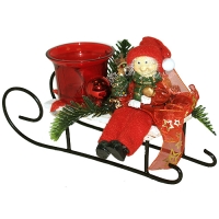 Новогоднее украшение-подсвечник "Санта на санях" артикул 2108e.